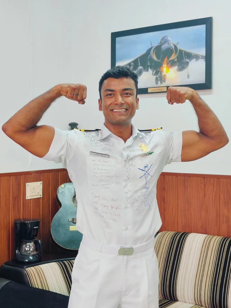 Lt Cdr Upendra Prasad in Navy whites